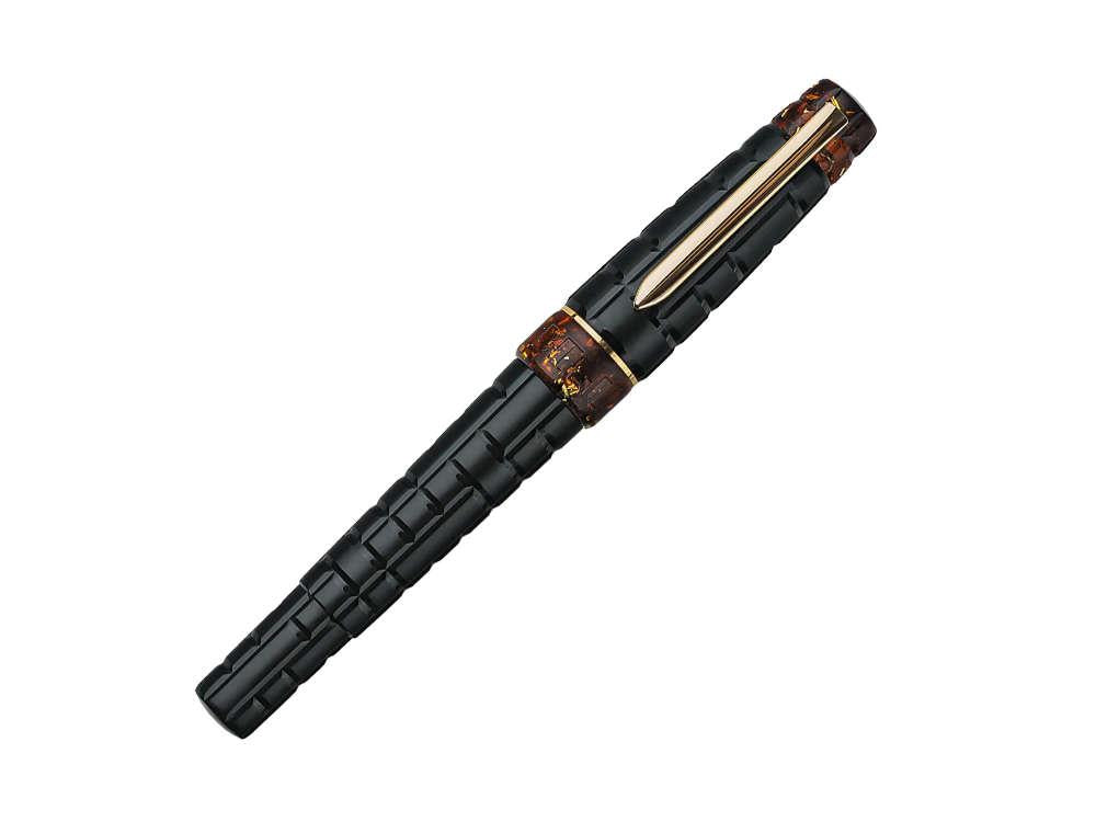Benu Tessera Black Amber Fountain Pen, Gold plated, 25.2.33.6.0-S