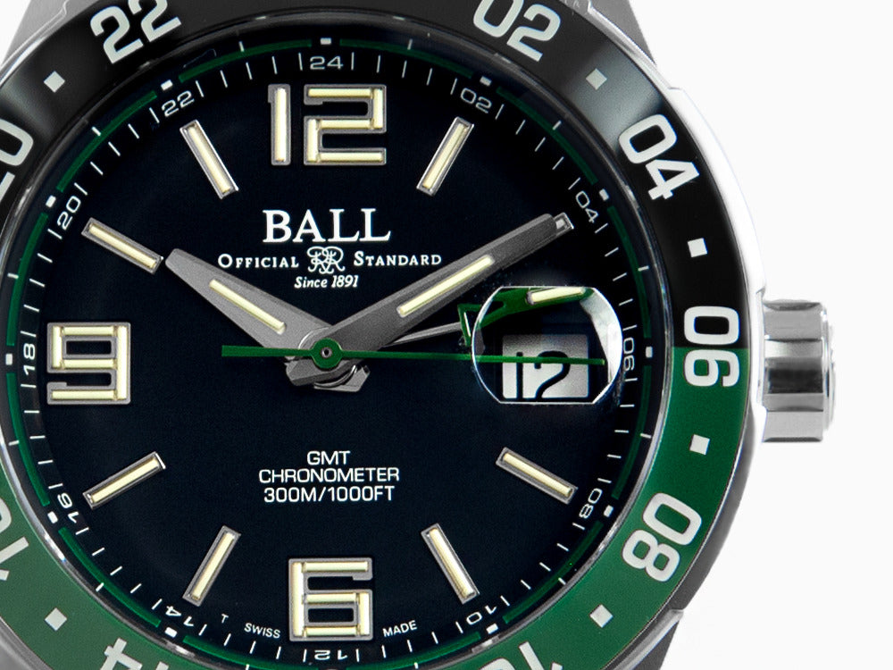 Ball Roadmaster Pilot GMT Automatic Watch, COSC, Black, 40 mm, DG3038A-S3C-BK