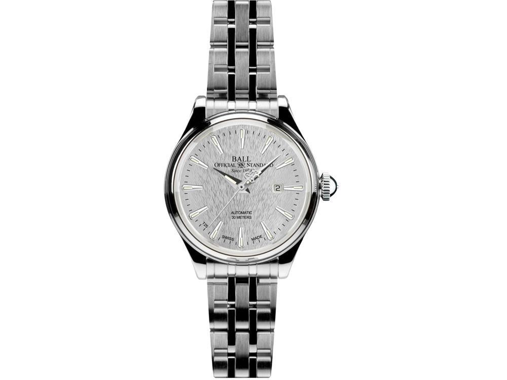 Ball Trainmaster Eternity Ladies Watch, Ball RR1104, Silver, Steel bracelet
