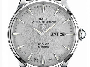 Ball Trainmaster ETERNITY Automatic Watch, Silver, Leather, NM2080D-LL1FJ-SL
