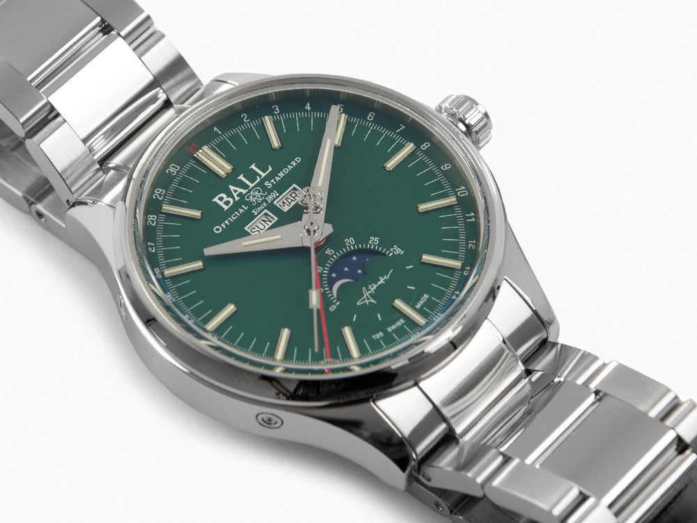 Ball Engineer II Moon Calendar Automatic Watch, Grün, 40mm, NM3016C-S1J-GR