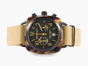 Briston Clubmaster Classic Safari Quartz Watch, Black, 40 mm, 14140.PBAM.TS.5.NK