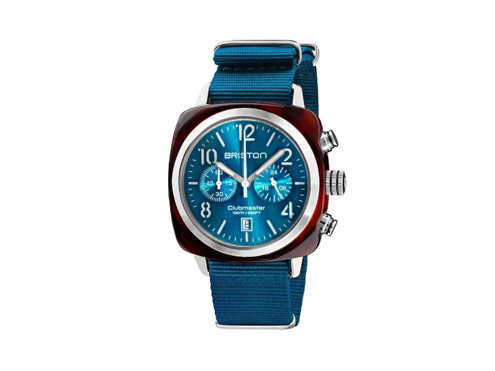 Briston Clubmaster Classic Quartz Watch, Blue, 40 mm, 19140.SA.T.31.NBD