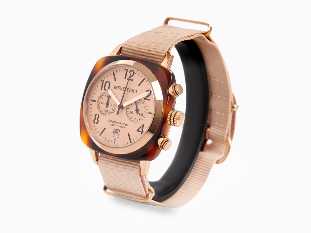 Briston Clubmaster Classic Terracotta Watch, 40 mm, 20140.PRA.T.36.NTN