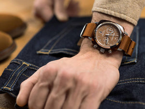 Briston Clubmaster Classic Terracotta Quartz Watch, 40 mm, 20140.PYA.T.38.NTC