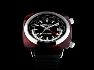 Briston Clubmaster Traveler Worldtime Automatic Watch, Black, 20842.SA.TW.1.NB