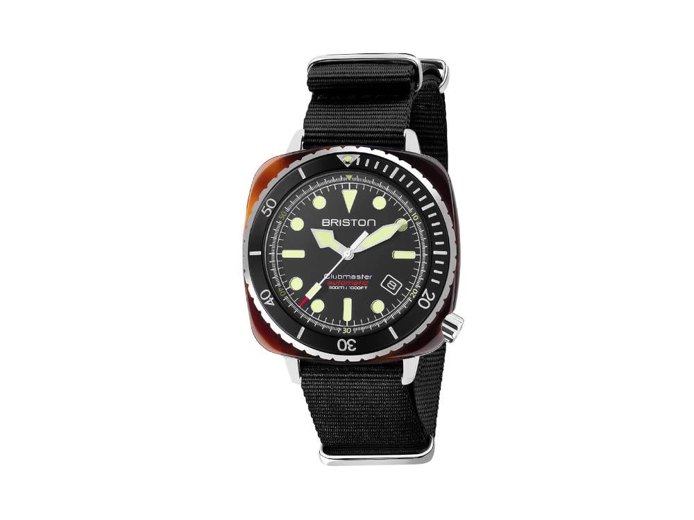 Briston Clubmaster Diver Automatic Watch, Black, 44 mm, 21644.SA.T.1.NB