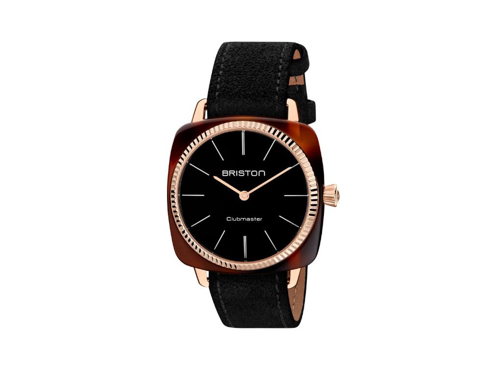 Briston Clubmaster Elegant Quartz Watch, Black, 37 mm, 22937.PRA.T.1.LNB