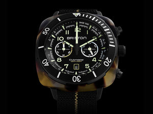 Briston Clubmaster Outdoor Safari Quartz Watch, 44 mm, 23144.PBAM.TS.5.EBK