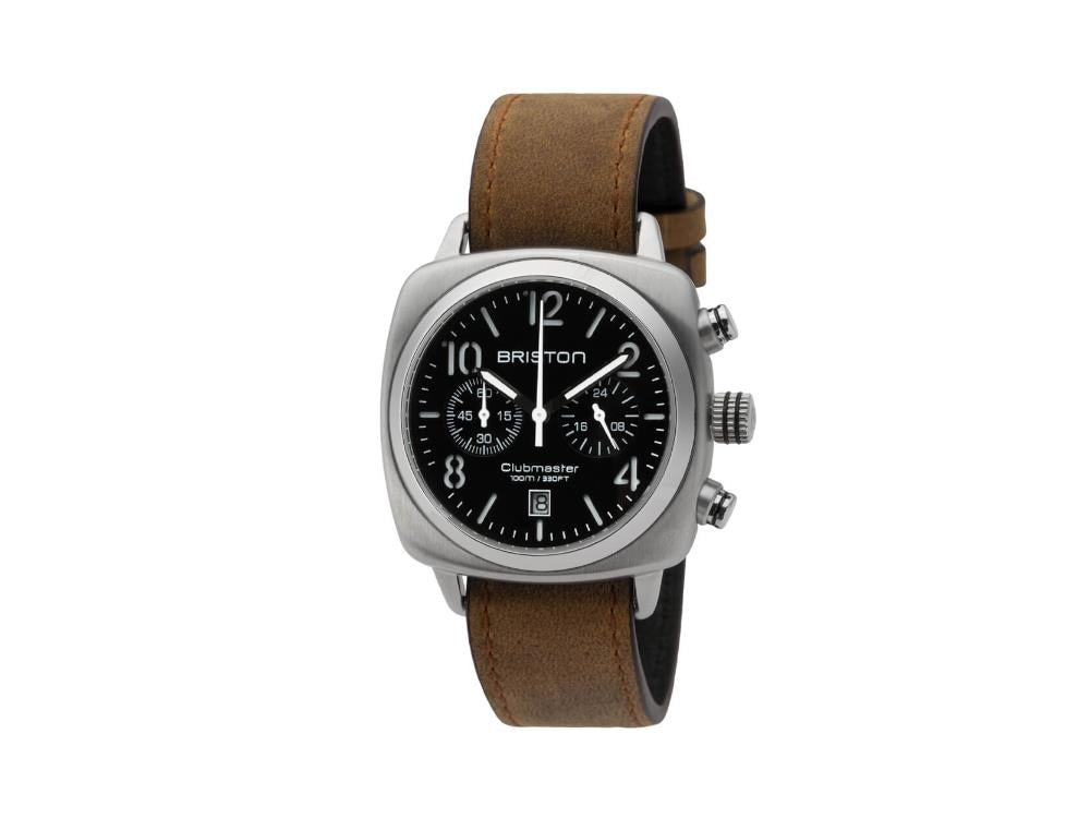 Briston Clubmaster Classic Quartz Watch, Black, 40 mm, Leather, 16140.S.C.1.LVBR