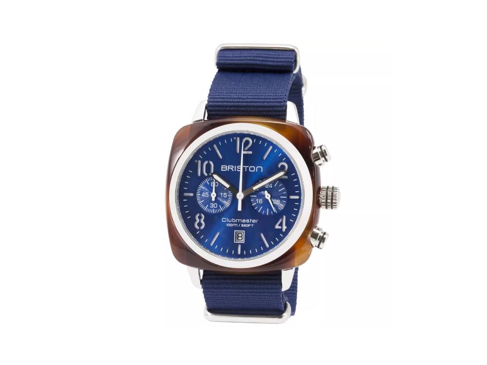 Briston Clubmaster Classic Quartz Watch, Blue, 40 mm, 15140.SA.T.9.NNB
