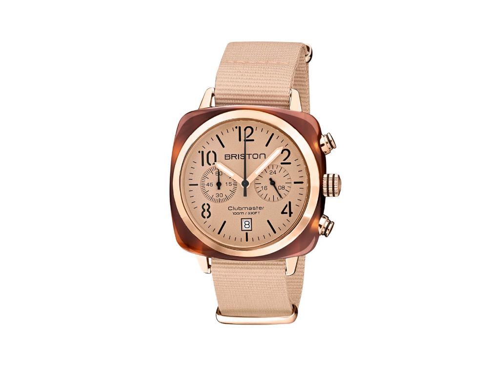Briston Clubmaster Classic Terracotta Watch, 40 mm, 20140.PRA.T.36.NTN