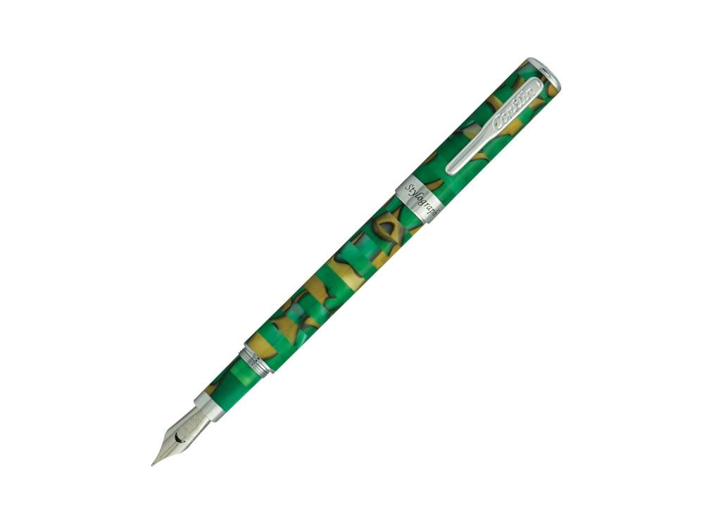 Conklin Stylograh Mosaic Fountain Pen, Acrylic Resin, Green, CK76213