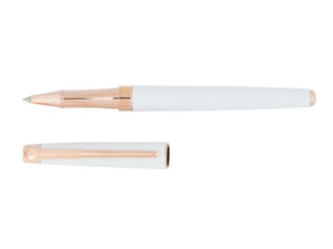 Caran d´Ache Léman Slim White Rosegold Rollerball pen, Lacquer, White, 4771.001