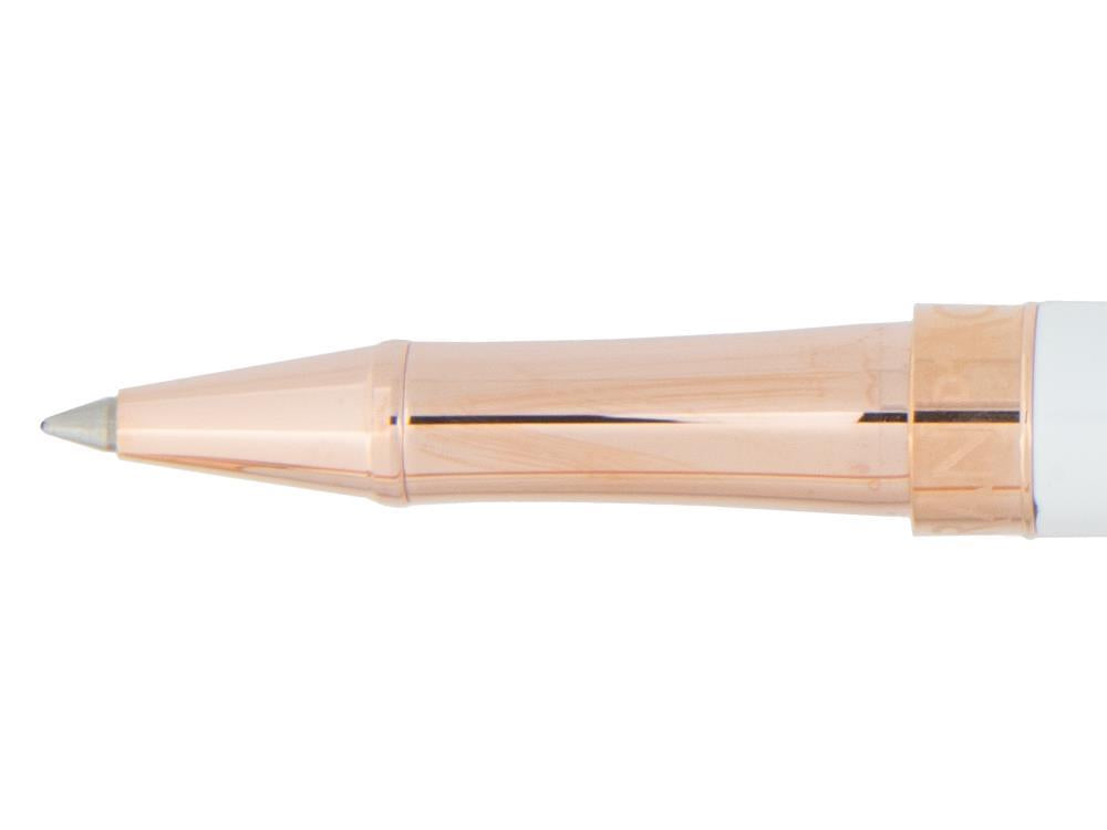 Caran d´Ache Léman Slim White Rosegold Rollerball pen, Lacquer, White, 4771.001