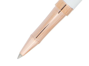 Caran d´Ache Léman Slim White Rosegold Rollerball pen, Lacquer, White, 4771.001