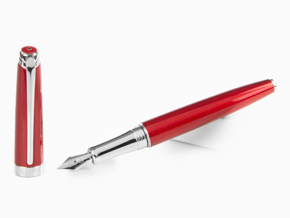 Caran d´Ache Léman Rouge Carmin Fountain Pen, Red, Rhodium, 4799.580