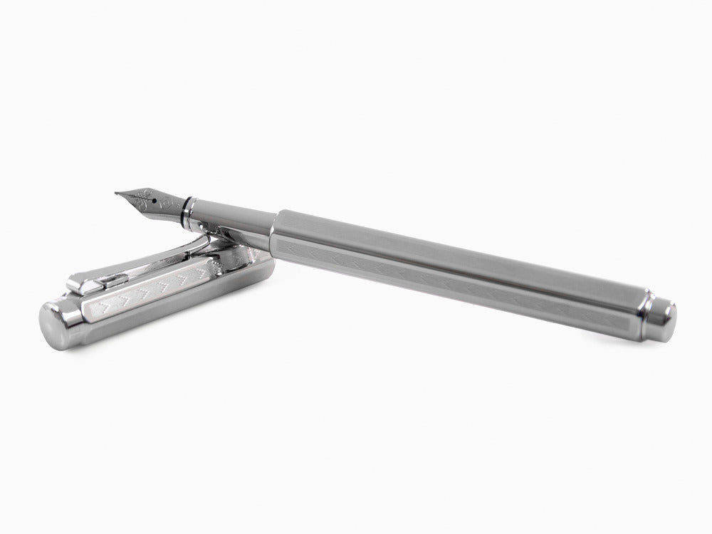 Caran d´Ache Ecridor Chevron Fountain Pen, Palladium, Silver, 958.286
