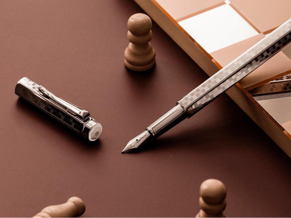 Caran d'Ache Ecridor Damier Fountain Pen, Silver, 958.566