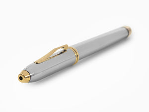 Cross Townsend Fountain Pen, Chrome, Silver, Polished, 23K Gold plated
