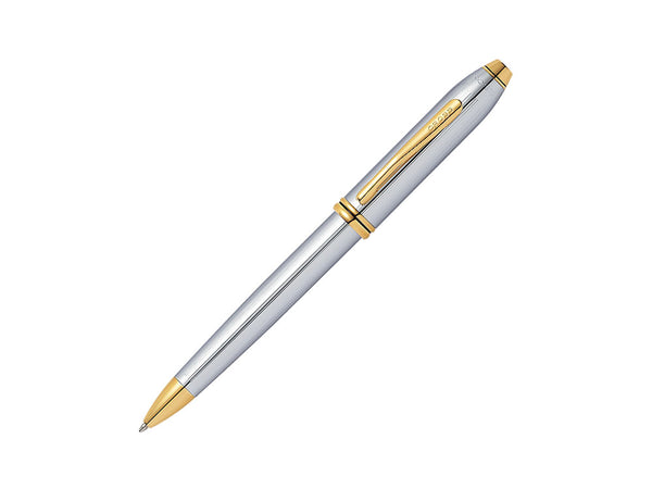 Cross Townsend Medalist Ballpoint pen, Chrome, 23K Gold plated