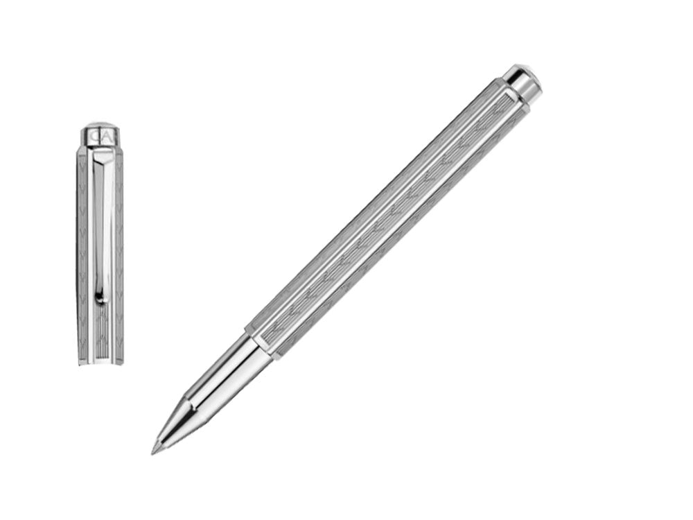 Caran D'Ache Ecridor Clip-on: Penna A Sfera Retrattile Con Clip, Finitura Palladio Argento