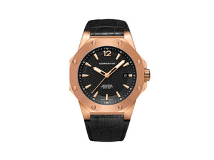 Cornavin Downtown 3-H Quartz Watch, 41 mm, Black, PVD Rose Gold, CO2021-2020