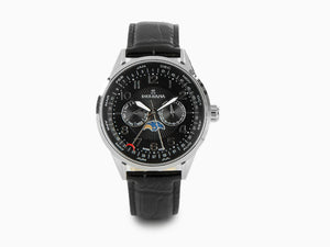 Delbana Classic Retro Moonphase Quartz Watch, Black, 42 mm, 41601.646.6.034