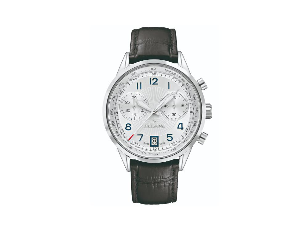Delbana Classic Retro Chronograph Quartz Watch, White, 42 mm, 41601.672.6.064