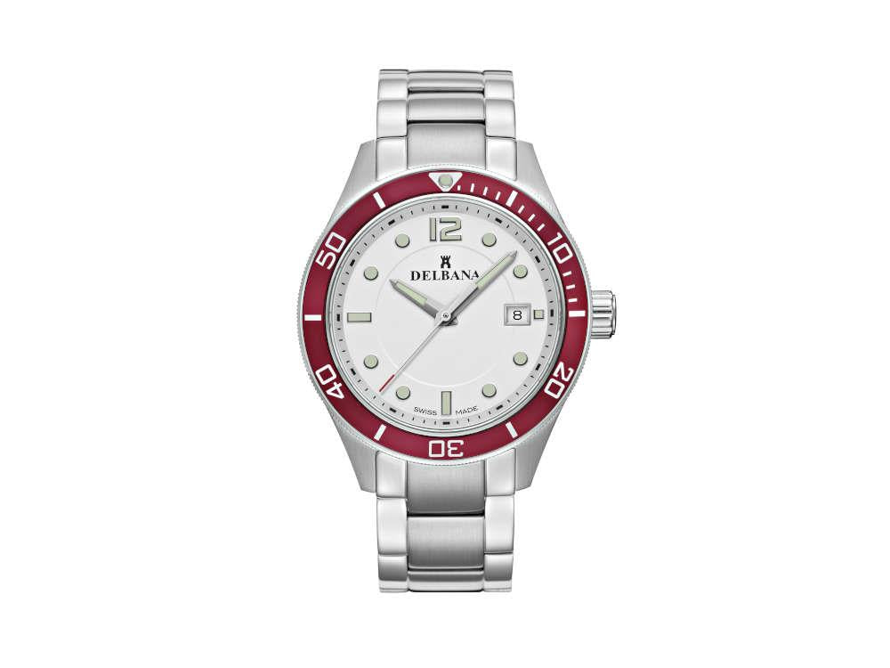 Delbana Sports Mariner Quartz Watch, Silver, 42 mm, 41701.716.6.066