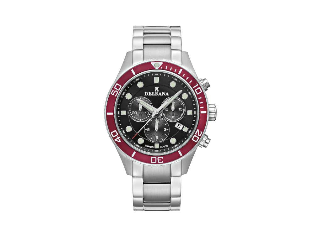 Delbana Sports Mariner Chronograph Quartz Watch, Black, 42 mm, 41701.718.6.036