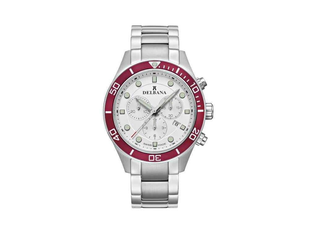Delbana Sports Mariner Chronograph Quartz Watch, Silver, 42 mm, 41701.718.6.066