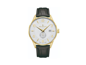 Delbana Classic Retro Quartz Watch, White, 42 mm, Leather strap, 42601.622.6.064