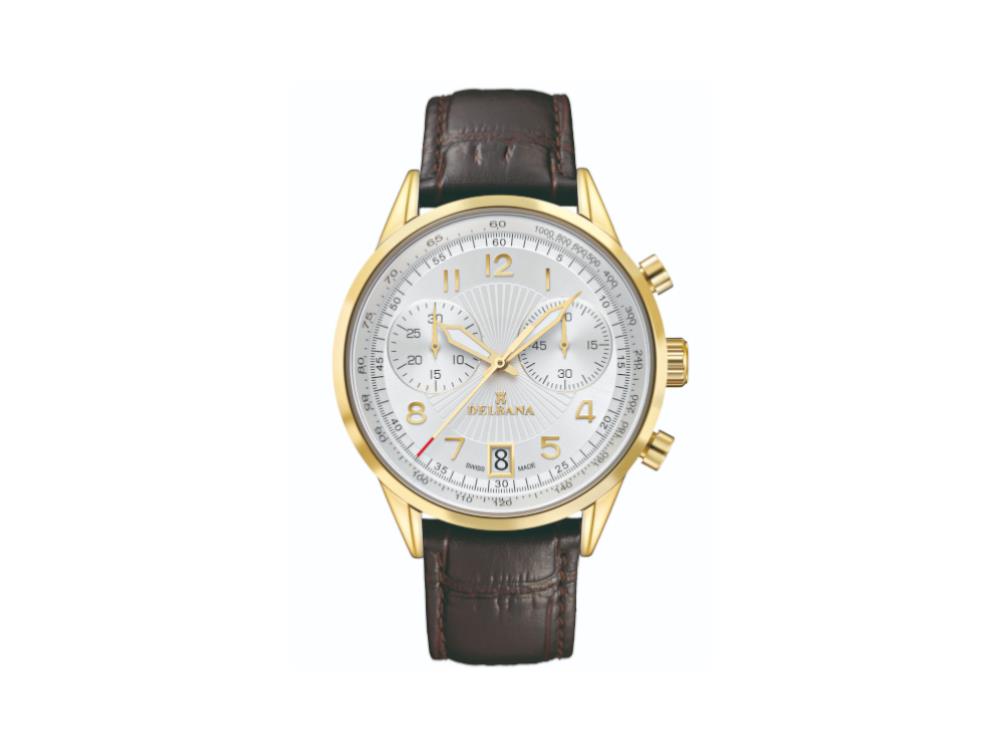 Delbana Classic Retro Chronograph Quartz Watch, PVD, 42 mm, 42601.672.6.064