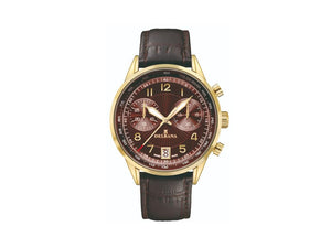 Delbana Classic Retro Chronograph Quartz Watch, Brown, 42 mm, 42601.672.6.104