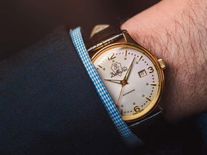 Delbana Classic Della Balda Automatic Watch, PVD Gold, 40 mm. 42601.722.6.014