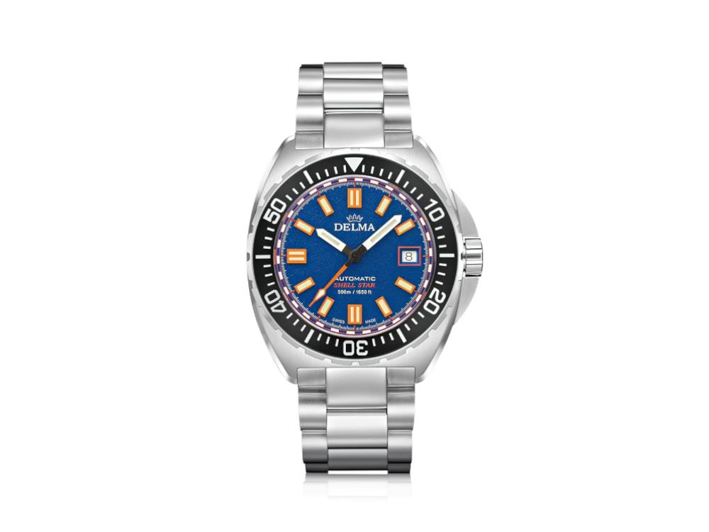 Delma Diver Shell Star Automatic Watch, Titanium, Blue, 41 mm, 32701.750.6.041