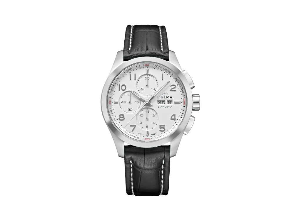 Delma Racing Klondike Classic Automatic Watch, White, 44 mm, 41601.660.6.012