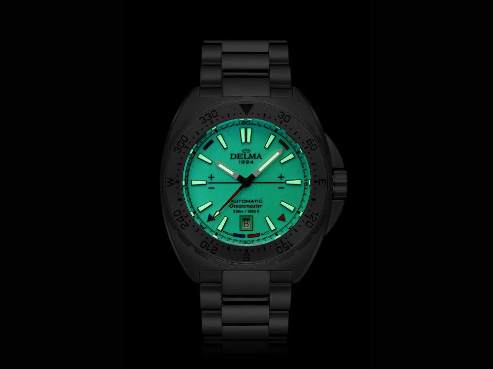 Delma Diver Oceanmaster Lume Automatic Watch, Green, 44 mm, 41701.670.6.149