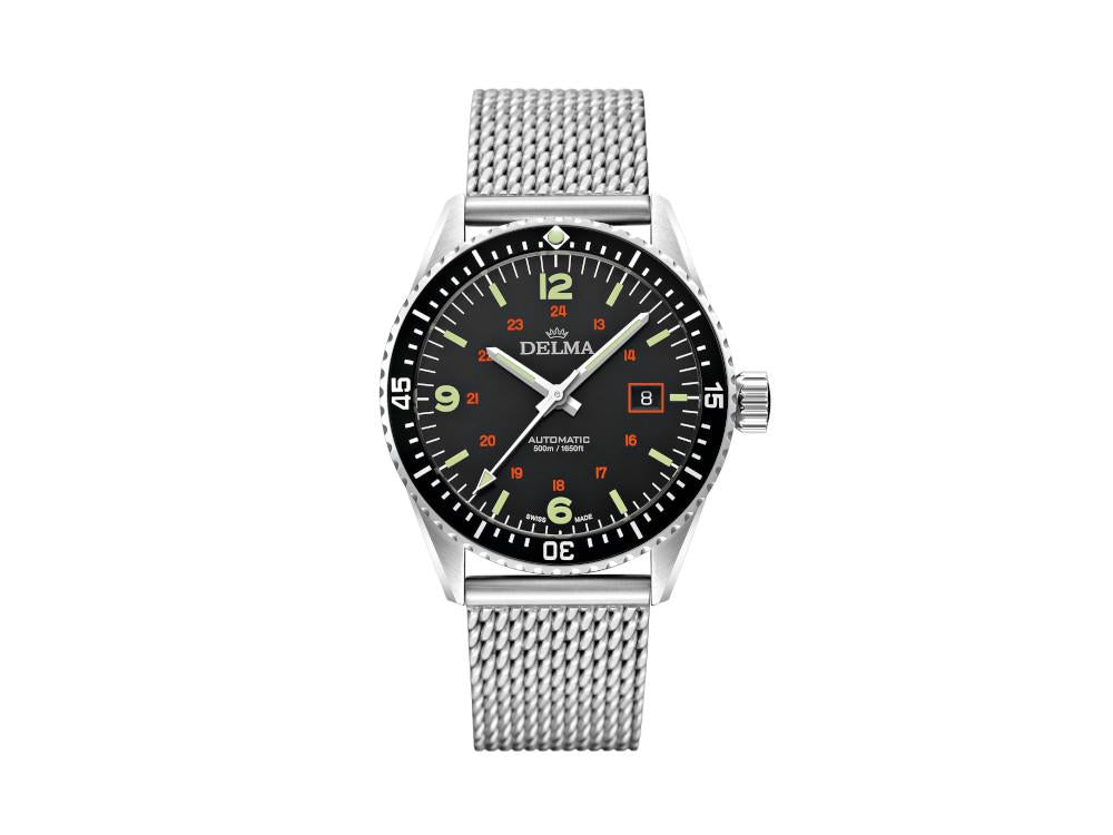Delma Diver Cayman Field Automatic Watch, Black, 42 mm, 41801.706.6.034