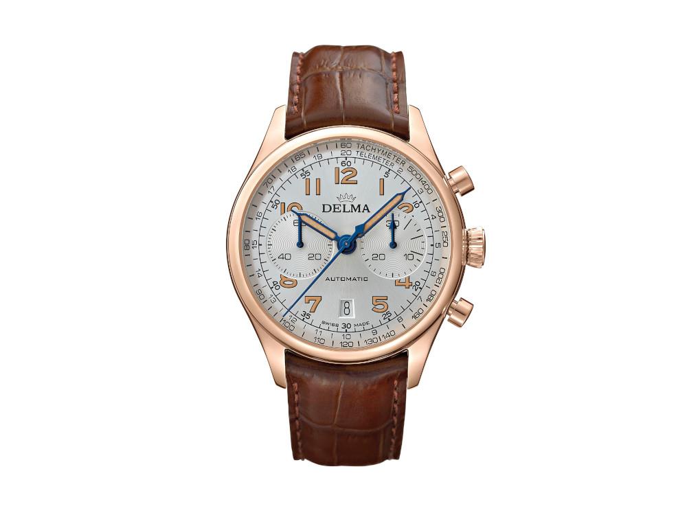 Delma Heritage Chronograph Automatic Watch, Silver, 43 mm, L.E., 43601.730.6.062