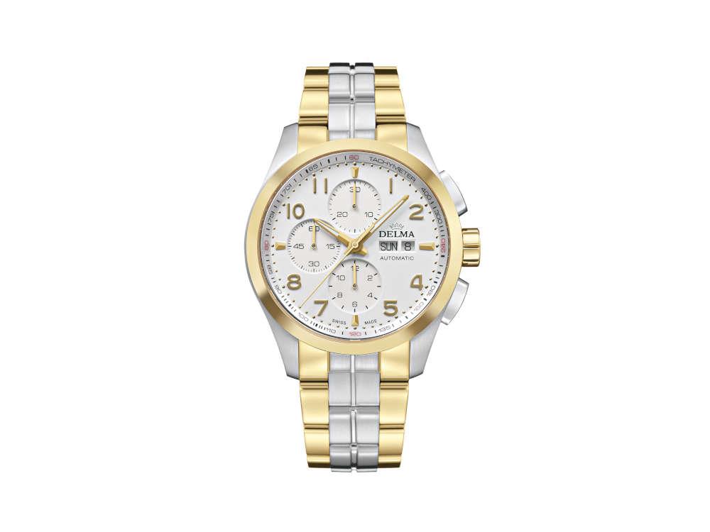 Delma Racing Klondike Classic Automatic Watch, White, 44 mm, 52701.660.6.012