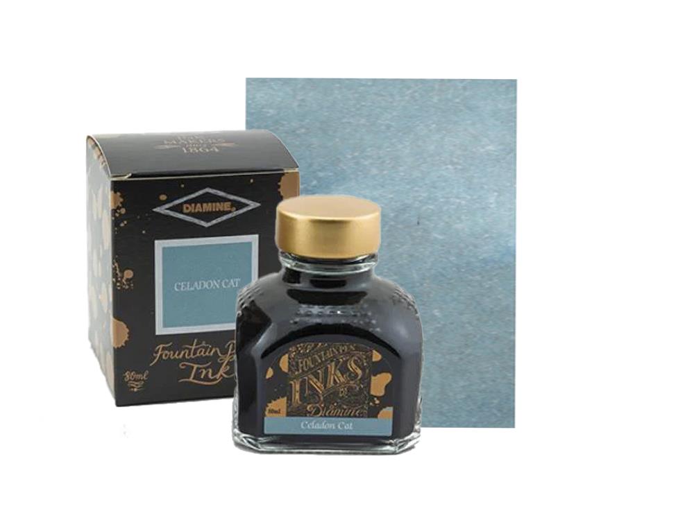 Diamine Ink Bottle  Celadon Cat, 80ml, Glass