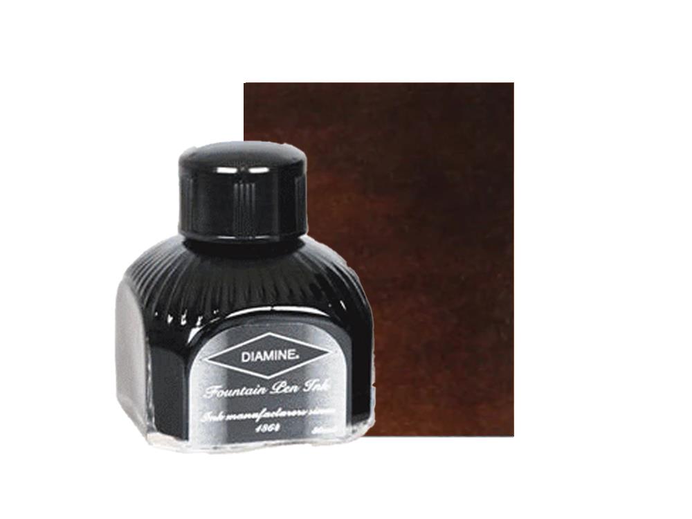 Diamine Ink Bottle Chocolate Brown, 80ml, Italyan crystal bottle