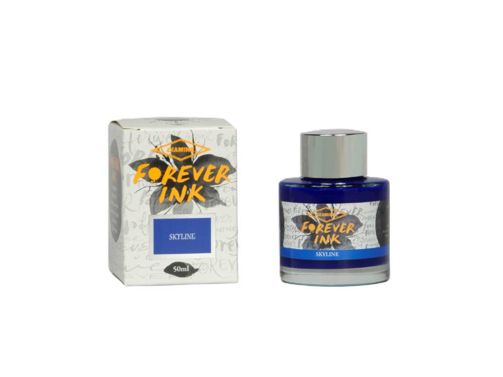 Diamine Forever Ink Collection -Permanent Pigment Skyline Ink Bottle, Blue, 50ml