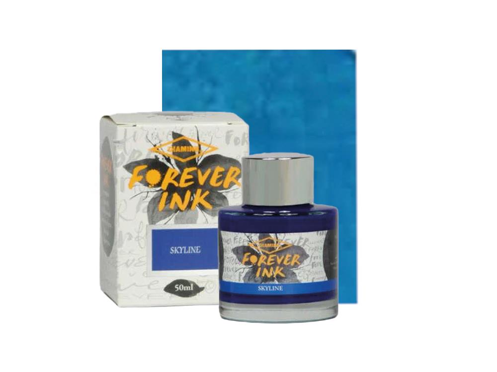 Diamine Forever Ink Collection -Permanent Pigment Skyline Ink Bottle, Blue, 50ml