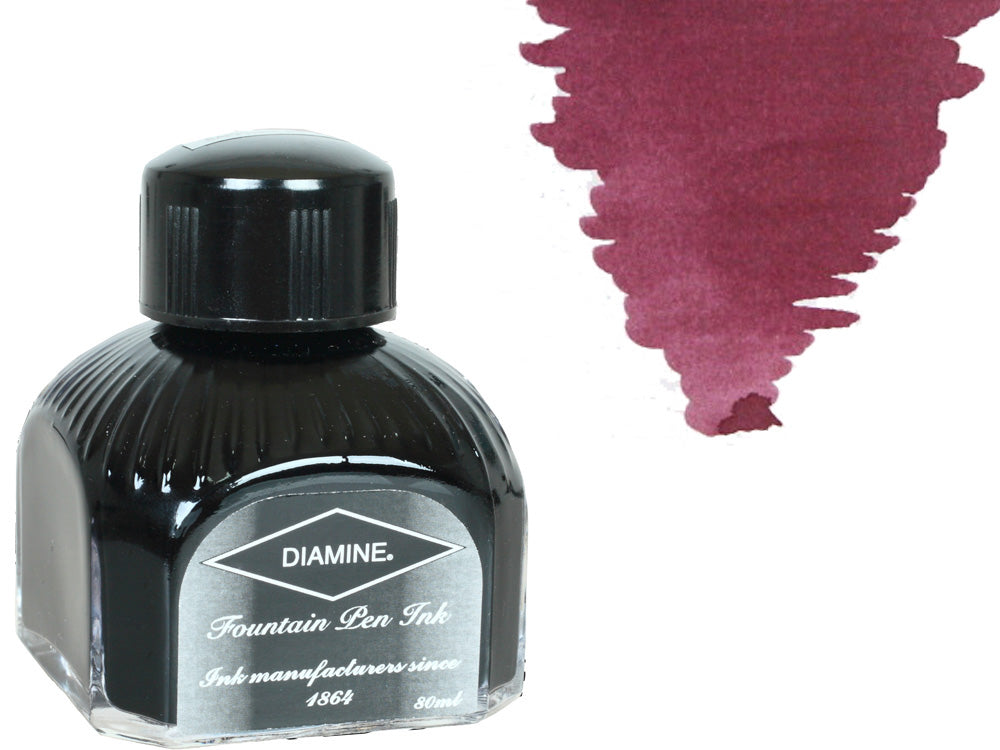 Diamine Ink Bottle, 80ml., Tyrian Purple, Italyan crystal bottle