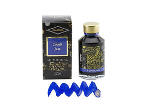 Diamine Shimmering Cobalt Jazz Ink Bottle, 50ml., Crystal