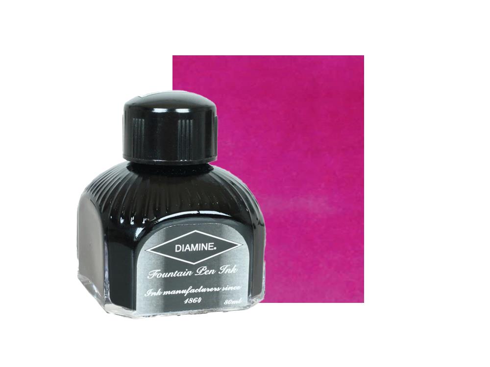 Diamine Ink Bottle, 80ml., Deep Magenta, Italyan crystal bottle