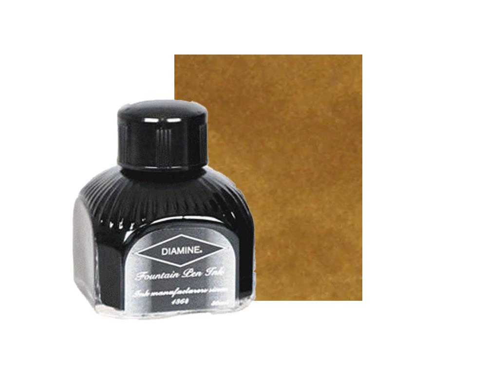 Diamine Ink Bottle Golden Brown, 80ml, Italyan crystal bottle